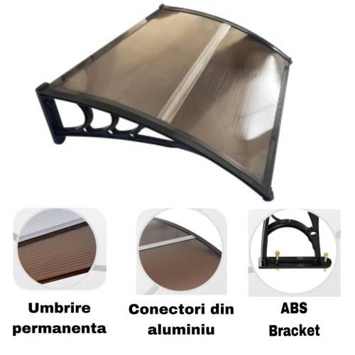 Copertina / Marchiza din policarbonat fumuriu 80x120 cm Copertina / Marchiza din policarbonat fumuriu 80x120 cm